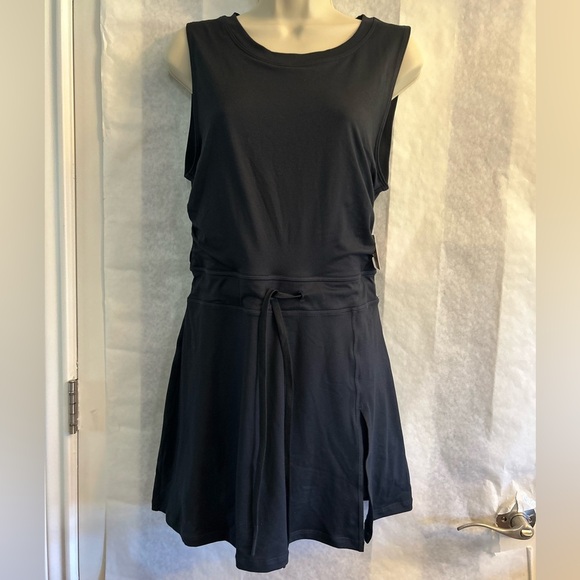 Free People Movement Easy Does It Black athletic mini Dress NWT Sz-L AA1 - Picture 5 of 15